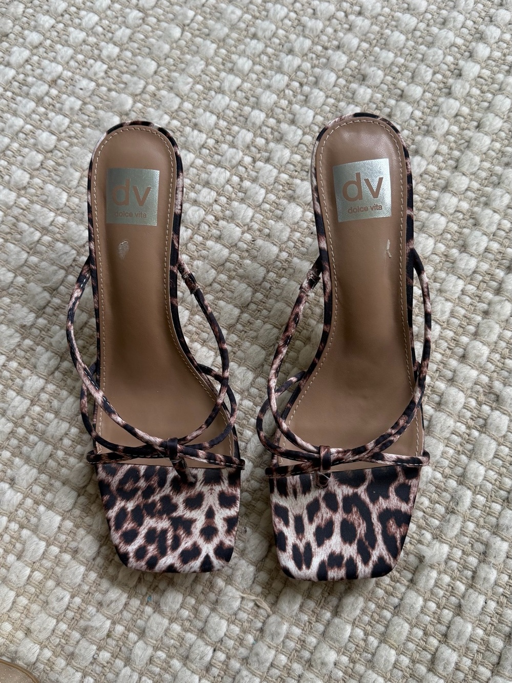 Dolce Vita Leopard Print Strappy Kitten Heels